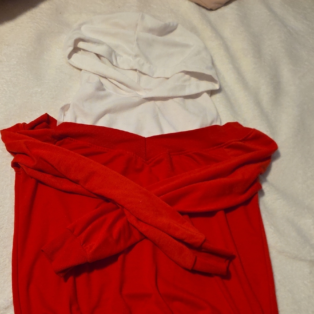 SHEIN Red and White Long Sleeve Top